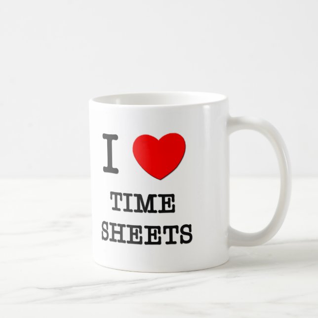 I Liebe-Stundenzettel Kaffeetasse (Rechts)