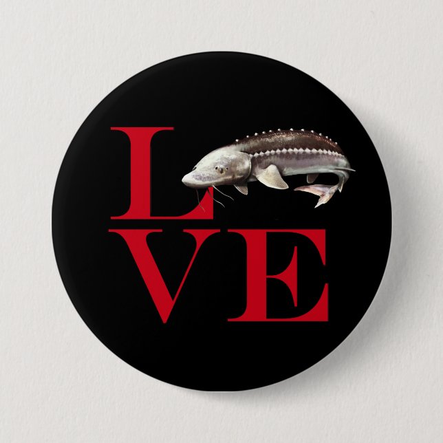 I Liebe Sturgeon Button (Vorderseite)