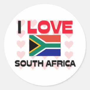 I Liebe Südafrika Runder Aufkleber