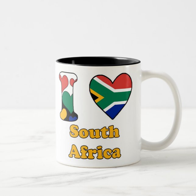 I Liebe Südafrika Zweifarbige Tasse (Rechts)