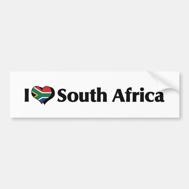 I Liebe Südafrikanische Flagge Autoaufkleber (Vorne)