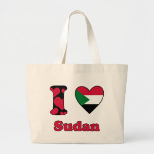 I Liebe Sudan Jumbo Stoffbeutel