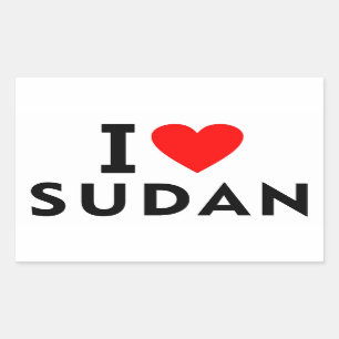 I Liebe Sudan Land wie Herztourismus Rechteckiger Aufkleber