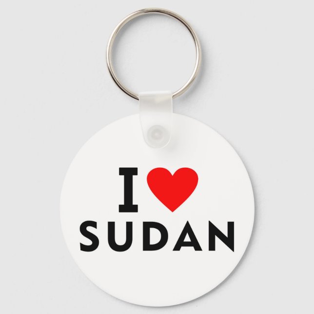 I Liebe Sudan Land wie Herztourismus Schlüsselanhänger (Vorderseite)