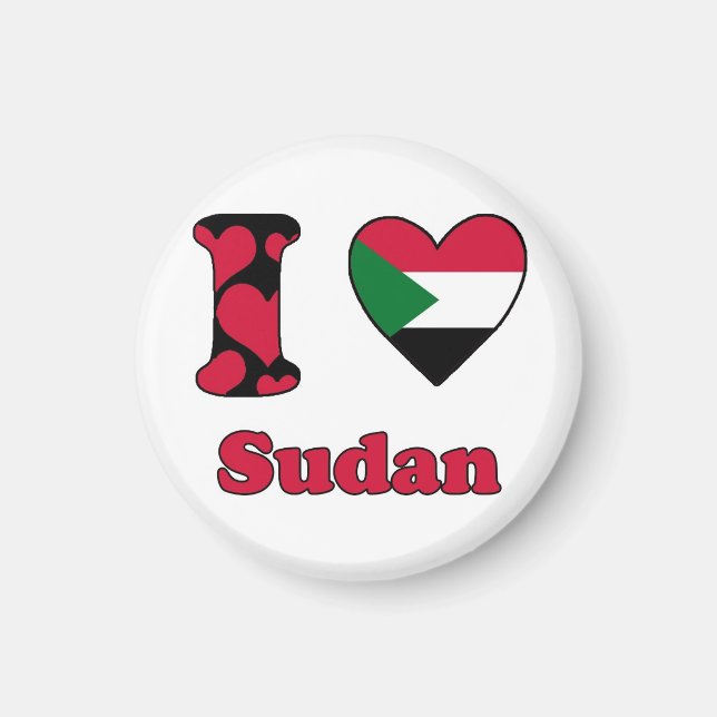 I Liebe Sudan Magnet (Vorne)