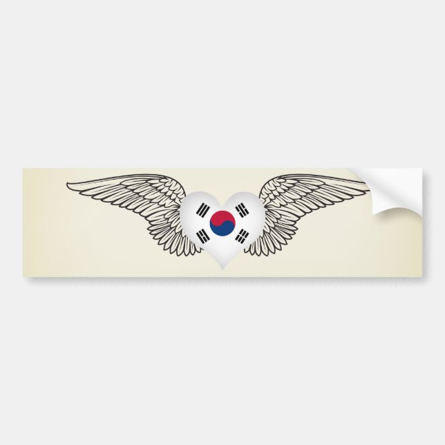I Liebe Südkorea - Flügel Autoaufkleber (Vorne)
