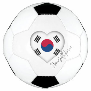 I Liebe Südkoreas Flaggenfarben Herzsoccer-Ball Fußball