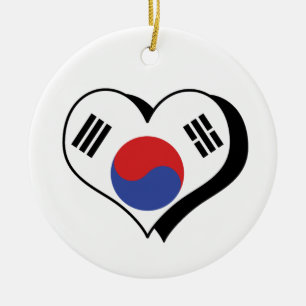 I Liebe Südkoreas Flaggenverzierung Keramikornament