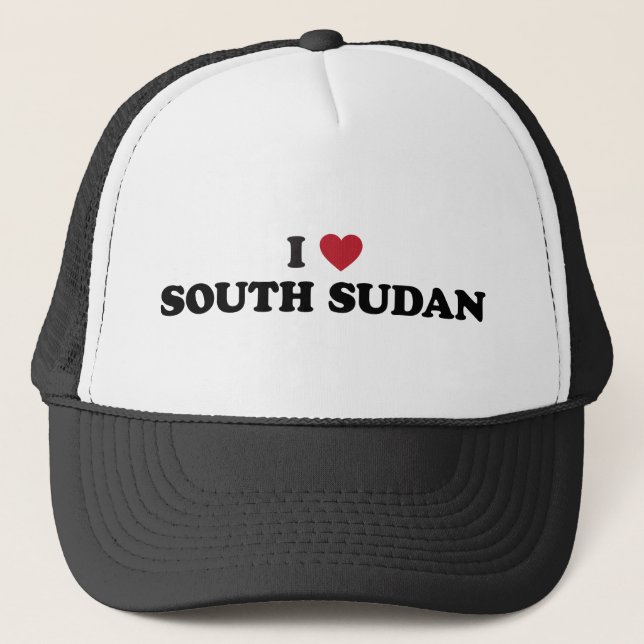 I Liebe Südsudan Truckerkappe (Vorderseite)