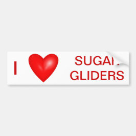 I Liebe Sugar Gliders Autoaufkleber