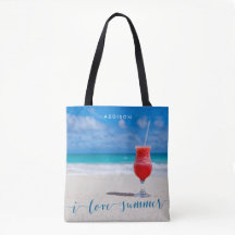 I Liebe Summer Beach Bags Ihr Foto hinzufügen