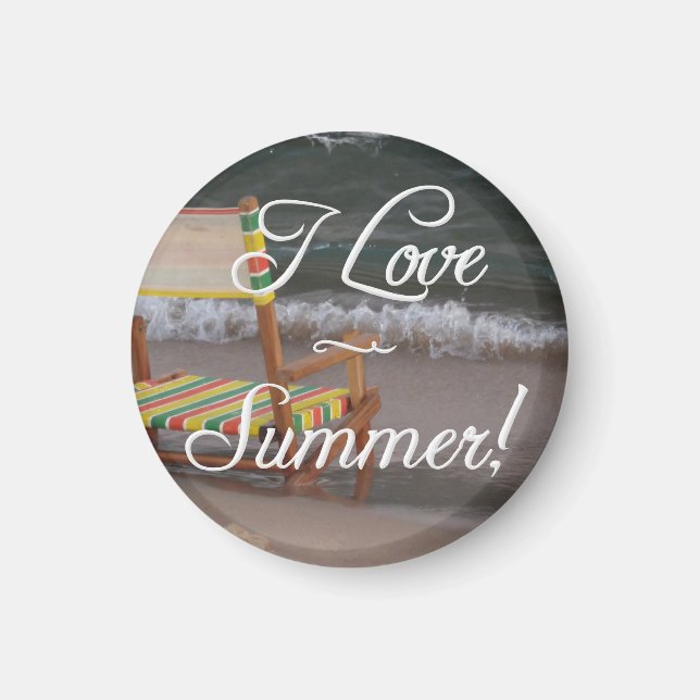 "I Liebe Summer" Beach Scene Magnet (Vorne)