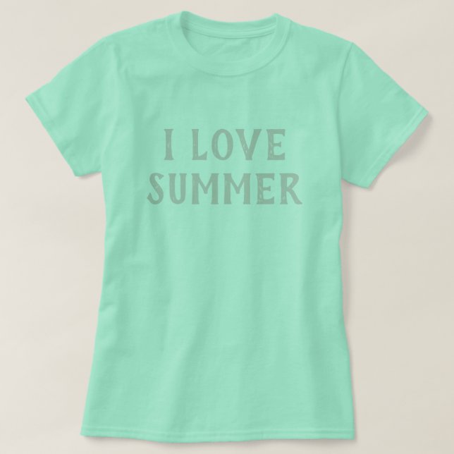 I Liebe Summer Typografy Happy Vacation Shirt (Design vorne)