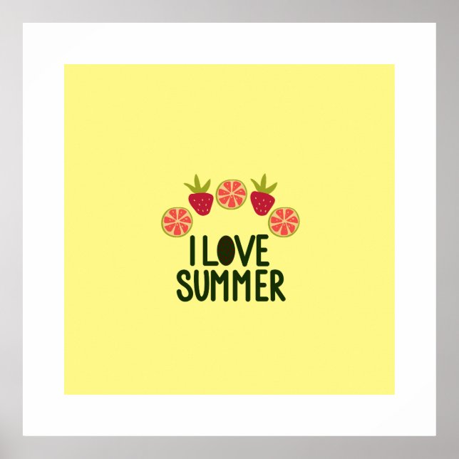 I Liebe Summer Value Plakatpapier Pate mit Früchte Poster (Vorne)