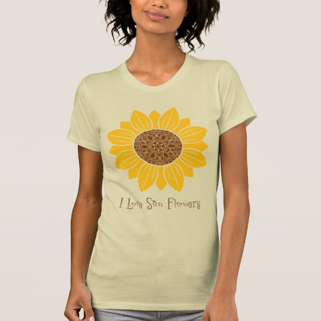 I Liebe Sun Blume T-Shirt (Vorderseite)