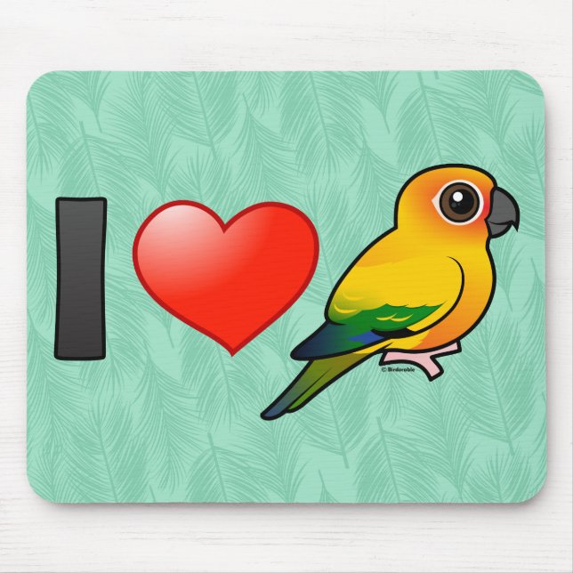 I Liebe Sun Conures Mousepad (Vorne)