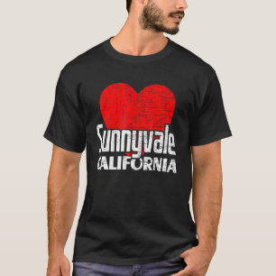 I Liebe Sunnyvale California Retro Big Heart Vacat T-Shirt