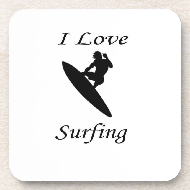 I Liebe Surfen Getränkeuntersetzer (Vorderseite)