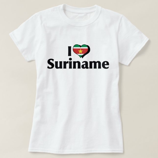 I Liebe Suriname Flag Shirt (Design vorne)