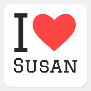 I Liebe Susan Quadratischer Aufkleber