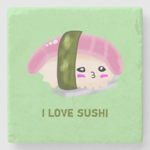 I Liebe Sushi Funny Food Steinuntersetzer