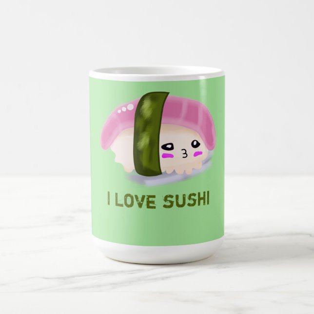 I Liebe Sushi Funny Phrases Kaffeetasse (Mittel)