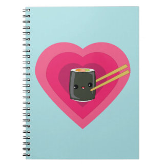 I Liebe-Sushi Kawaii Sushi-Rolle Notizblock