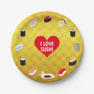 I LIEBE SUSHI PAPPTELLER