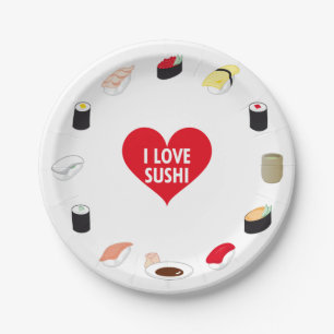 I LIEBE SUSHI PAPPTELLER