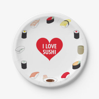 I LIEBE SUSHI PAPPTELLER