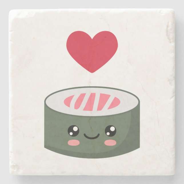 I Liebe Sushi Steinuntersetzer (Vorderseite)