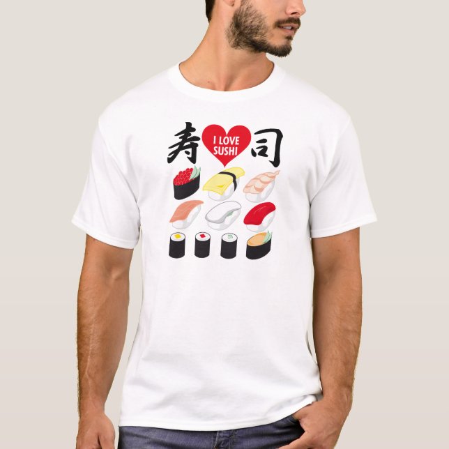 I Liebe-Sushi T-Shirt (Vorderseite)