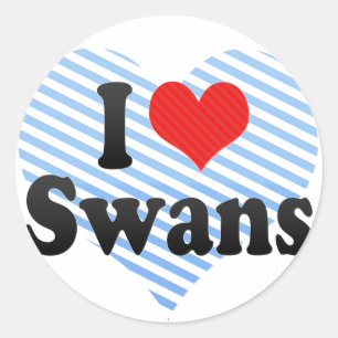 I Liebe Swans Runder Aufkleber