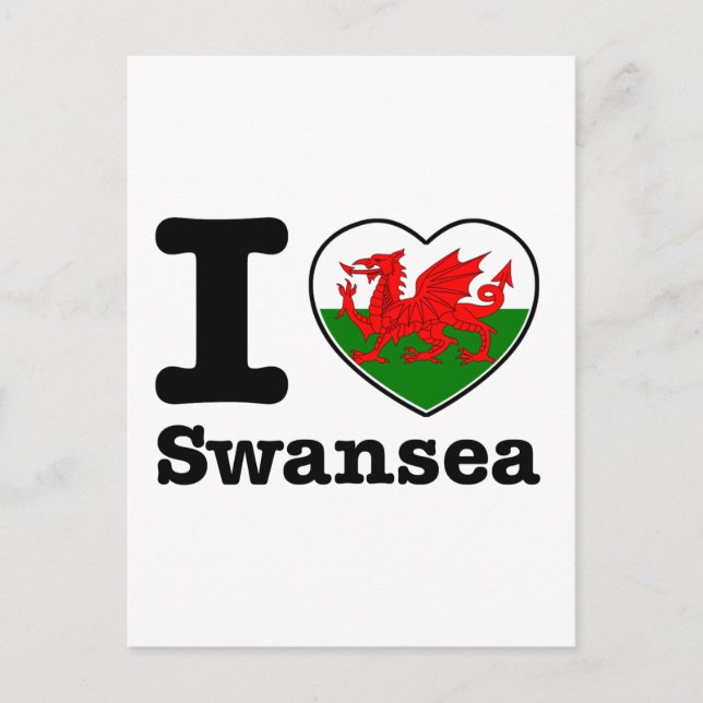 I Liebe Swansea Postkarte (Vorderseite)