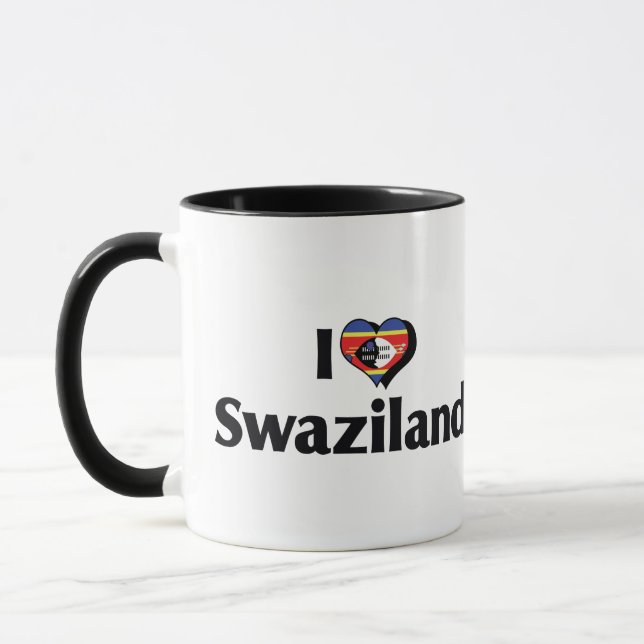 I Liebe Swasiland-Flagge Tasse (Links)