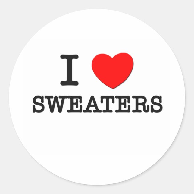 I Liebe Sweaters Runder Aufkleber (Vorderseite)