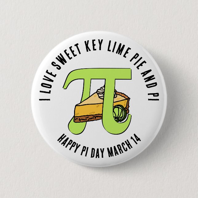 I LIEBE SWEET KEY LIMON PIE Happy Pi Day Button (Vorderseite)