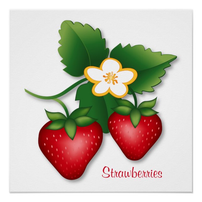 I Liebe Sweet Strawberries Wall Art Poster (Vorderseite)