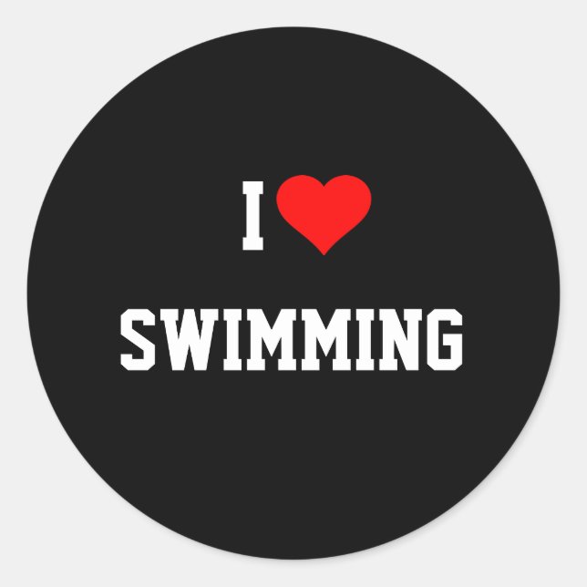 I LIEBE SWIMMING Sticker (Vorderseite)