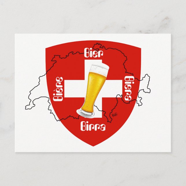 I Liebe Swiss Beer Postkarte (Vorderseite)
