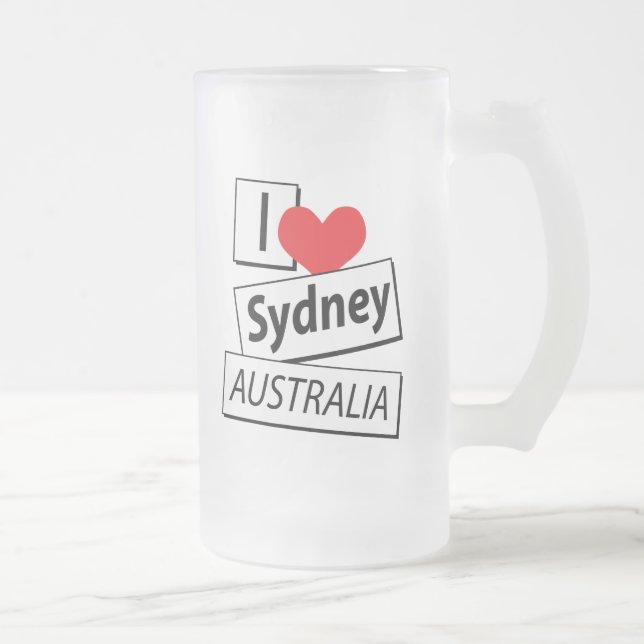 I Liebe Sydney Australien Mattglas Bierglas (Rechts)