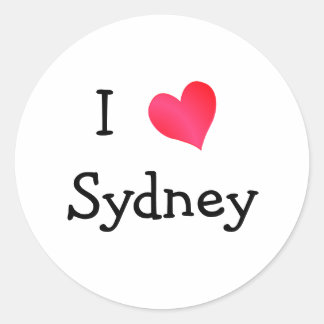 I Liebe Sydney Runder Aufkleber