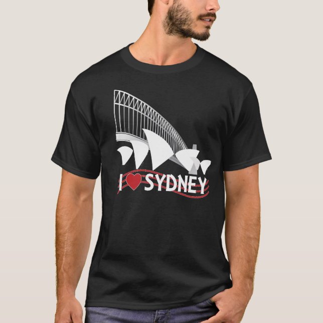 I LIEBE-SYDNEY-SCHWARZES T-Shirt (Vorderseite)