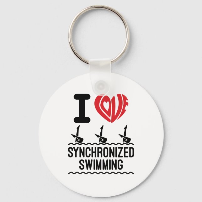 I Liebe Synchronschwimmen Schlüsselanhänger (Vorderseite)