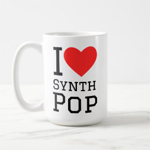 I Liebe Synth Pop Quadratzoll Kaffeetasse