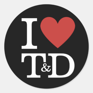 I ❤️ Liebe T&D Schulung & Entwicklung Mitarbeiter Runder Aufkleber
