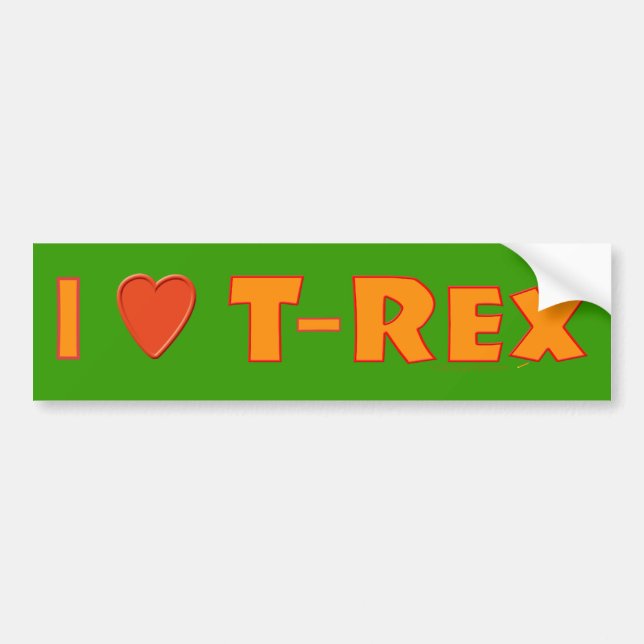 I Liebe T-Rex Tyrannosaurus Rex Autoaufkleber (Vorne)