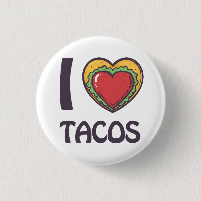 I Liebe Tacos Button (Vorderseite)