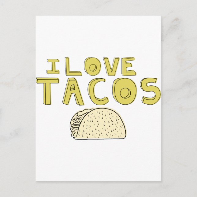 I LIEBE TACOS POSTKARTE (Vorderseite)