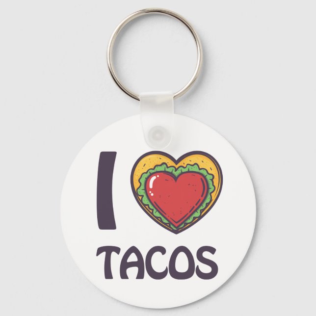 I Liebe Tacos Schlüsselanhänger (Vorderseite)